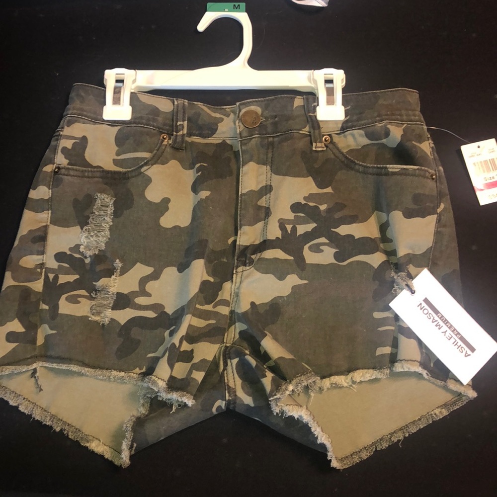 ashley mason camo jean shorts